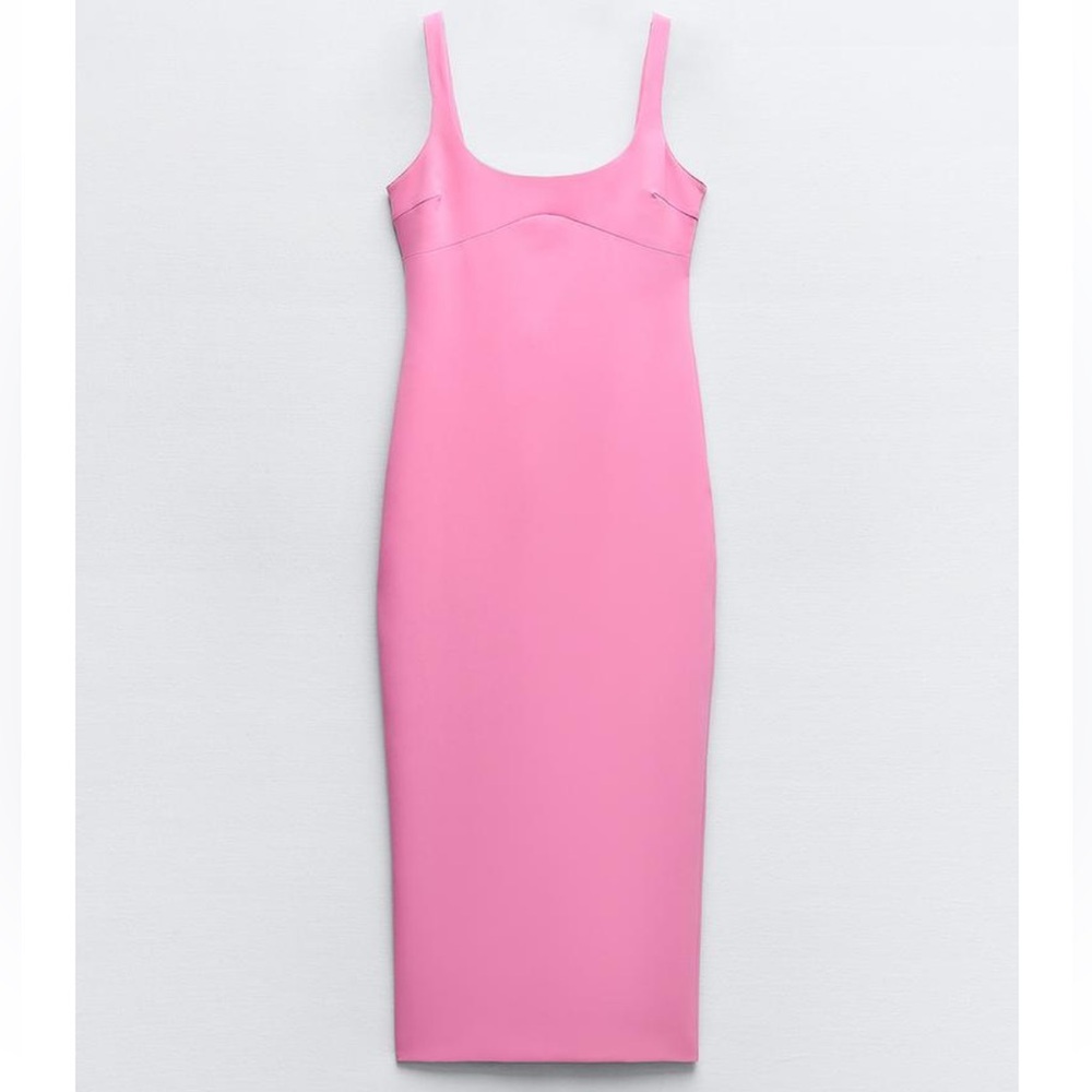 Zara fitted midi dress. Worn only once. Looks new!